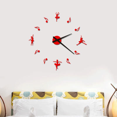 

Acrylic Mirror Wall Clock Dance DIY Still Life Home Decoration Living