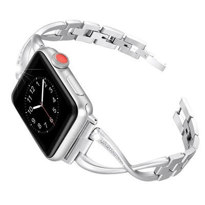 

Women Watch Band for Apple Watch Bands 38mm42mm40mm44mm Diamond Stainless Steel Strap for iwatch series 4 3 2 1 Bracelet