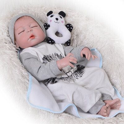 

Lifelike 23 57cm Sleeping Reborn Baby Girl Doll Full Silicone Body Simulation Doll Toy For Sale Kid Birthday Gift Bedtime Play