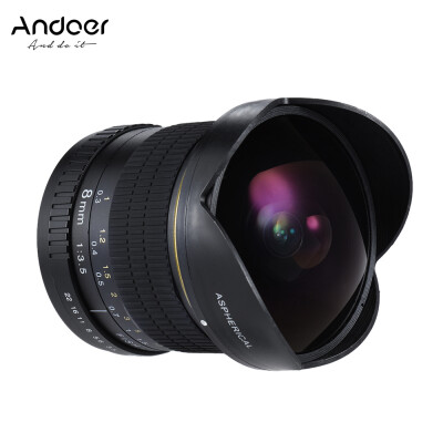 

Andoer 8mm F35 170° Ultra Wide HD Fisheye Aspherical Circular Lens for Canon EOS DSLR Cameras--Full Frame Compatible