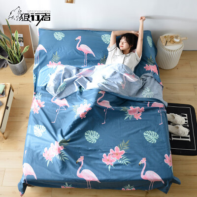 

Wolf walker dirty sleeping bag cotton portable travel tourist hotel hotel anti-dirty sheets adult indoor flamingo 180230cm