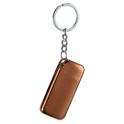 

USB Rechargeable Double-sided Electronic Hit Fire Machine Windproof Flameless Mini Keychain Metal Smoking Lighters with Heating Wi