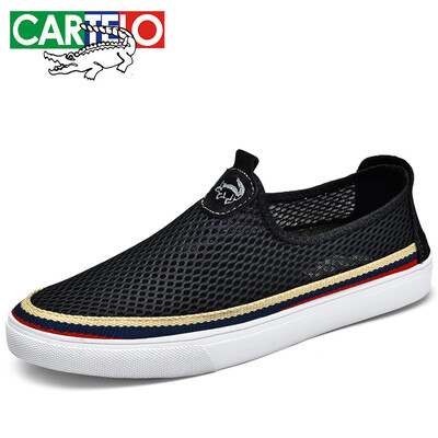 

Cartier crocodile CARTELO Fashion breathable mesh comfortable low-cut sleeves outdoor wild casual shoes male 6302 black 38
