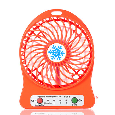 

Portable Rechargeable LED Light Fan Mini Desk USB Charging Air Cooler 3 Mode Speed Regulation LED Lighting Function Cooling Orang