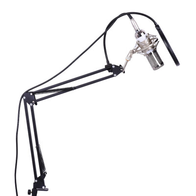 

Professional Studio Broadcasting Recording Condenser Microphone Mic Kit Set 35mm with Shock Mount Adjustable Suspension Scissor A