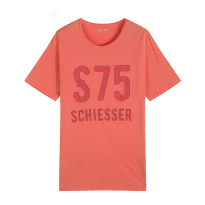 

Schiesser Mens T-Shirt Cotton Home Short Sleeve Top 3913444U Red 7701