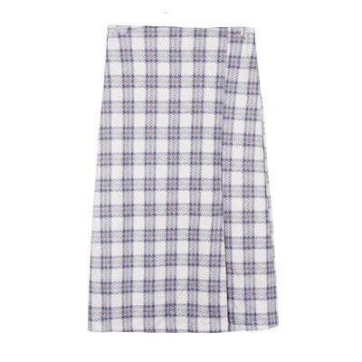 

In fall 2018 new han edition of tall waist long plaid skirts