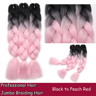 

24 Inches Braiding Hair Ombre for crochet Hair Weave with Synthetic&Twist Braiding Hair Extensions Dark black 100gpc