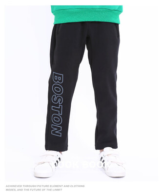 

Childrens clothing boys trousers 2018 autumn&winter new children plus velvet pants in the big children thickening sports pant