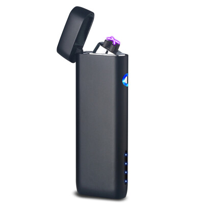 

Long Battery Display Cigarette Case Double Arc USB Rechargeable Cases Silvery