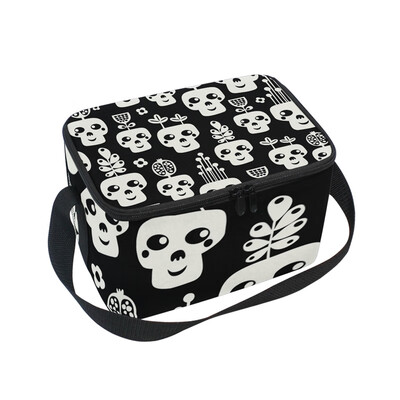 

ALAZA Lunch Box Insulated Lunch Bag Large Cooler Funny Skull Tote Bag