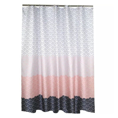 

UpperX Modern Geometric Shower Curtain Waterproof Polyester Fabric Bathroom Curtain For Bathroom Decorate With Plastic Hooks