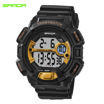 

SANDA 319 Electronic Sport Watch Men Waterproof Watches Digital LED Back Light Wristwatch for Male Clock