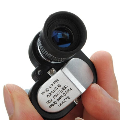 

Mini 8X20 Pocket Monocular Telescope Eyepiece with 4X Magnifier Microscope