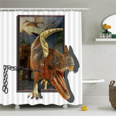 

Simulation 3D Colourful Animals Waterproof Shower Curtain Drapes of Bathroom Toilet with Hooks