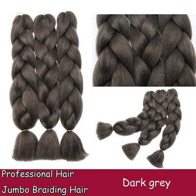 

24 Inches Braiding Hair Ombre for crochet Hair Weave with Synthetic&Twist Braiding Hair Extensions Dark black 100gpc