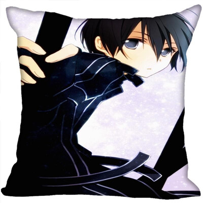 

Sword Art Online Pillow Cover Bedroom Home Office Decorative Pillowcase Square Zipper Pillow Cases Satin Fabric No Fade