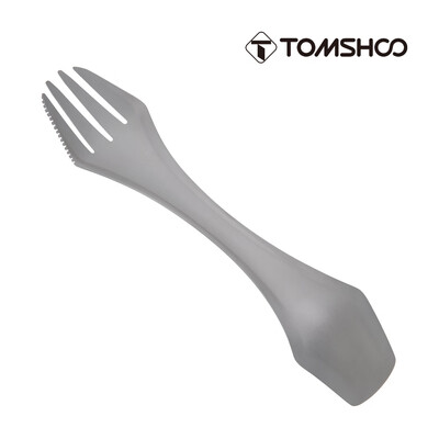 

TOMSHOO 3 in 1 Serrated Titanium Spork Portable Outdoor Travel Dinnerware for Backpacking Camping Hiking