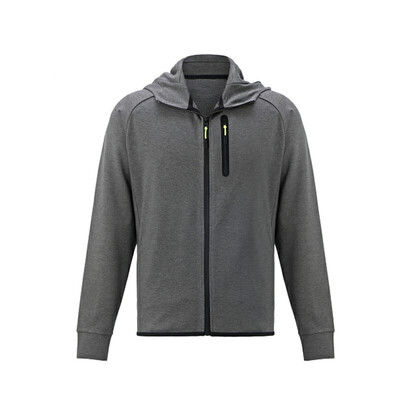 

Beijing made mens sweater hooded running training sports sweater jacket dark gray M