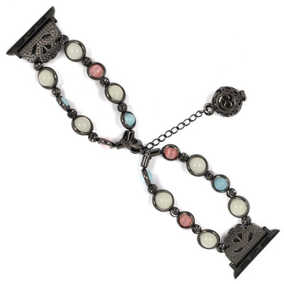 

Luminous agate strap For Apple watch band 44mm 40mm iwatch series 4 3 2 1 42mm 38mm Woman pearl wrist band bracelet belt