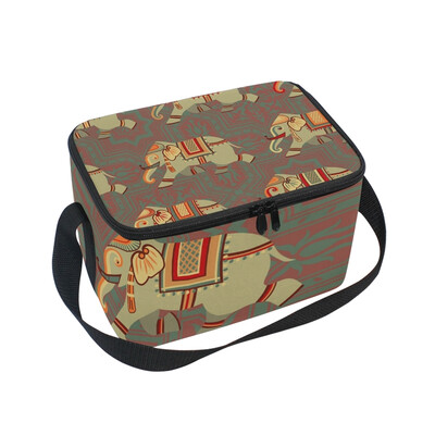 

Lunch Box Insulated Lunch Bag Large Cooler Elephant Pattern Tote Bagfor Kids Men Women