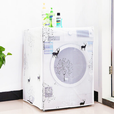 

Transparent Waterproof Washing Machine Cover 605683cm Sunscreen Mome Automatic Impeller Roller Dust Cover