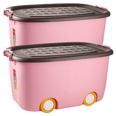

Van Gogh VENGO Childrens Clothing Toy Storage Box Cartoon Q Fun Storage Box Storage Box About 30L 2 Pack Pink