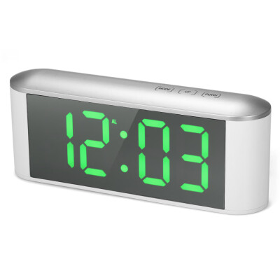 

Digital Touch Control LED Mirror Clock USB Powered 12H24H °C°F Display Alarm Clock with Snooze Function Adjustable LED Luminance