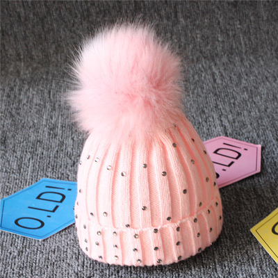 

Newborn Baby Boys Girls Winter Warm Double Fur Pom Bobble Knit Beanie Hats Cap