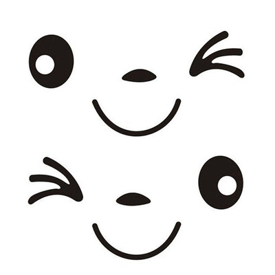

Creative Lovely SMILING FACE Reflective Car Stickers Funny Car Stickers Rearview Mirror Decals