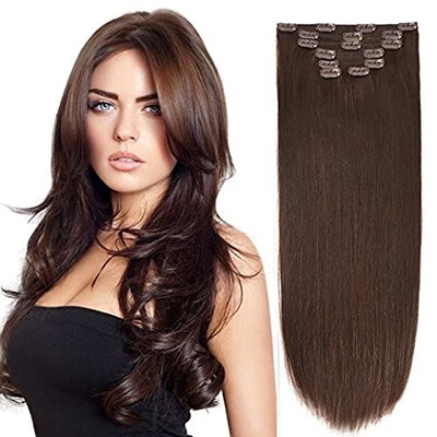 

BHF Hair Clip In Hair Extensions Remy Hair Straight Weave 6piecelot 70g 1B 14"16"18