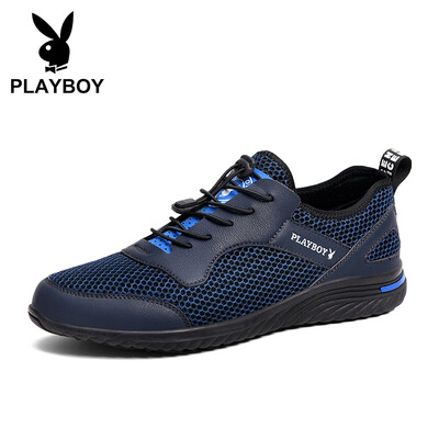 

Playboy PLAYBOY Korean version of lightweight casual sports shoes mens mesh breathable DS83093 dark blue 42