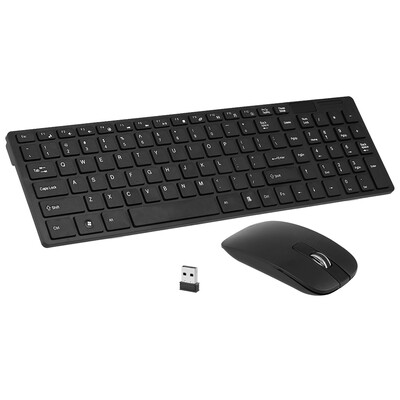 

HK-06 24G Wireless Keyboard&Mouse Combo Computer Keyboard with Mouse Plug&Play for Laptop Black