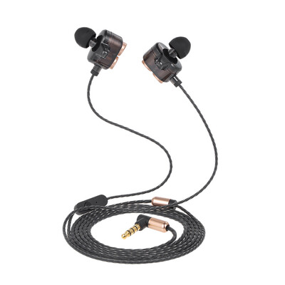 

JIES X7 Dual Driver Headset In-ear Earphone Wired Stereo Sound Headphone Hands-free Call W Mic Black