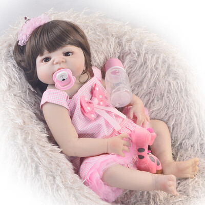 

Fashion 57 cm Reborn Girl Doll 23 Inch Full Vinyl Silicone Realistic Princess Baby Dolls Newborn Kids Birthday Christmas Gifts