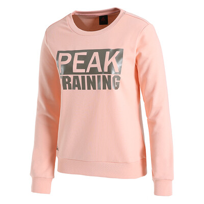 

PEAK womens sweater fall winter new fashion comfortable round neck sweater sports long-sleeved shirt DF683052 pink orange M code