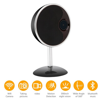 

HD 1080P Smart Bluetooth Speaker Music Player Hidden Wifi Speaker Camera H264 With Night Vision