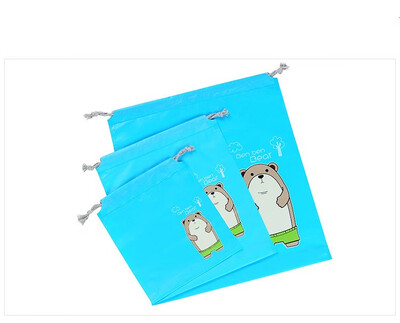 

3pcsset Cartoon Travel Drawstring Bags Cosmetic Bag Shoes Clothes Organizer Bag Toiletry Case Tote Bath Wash Pouch