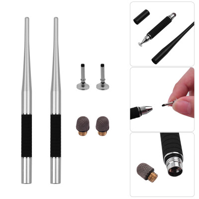 

2-in-1 Capacitive Stylus Pen High Precision with Fiber Tip&Disc Tip Metal TouchScreen Pen for Cell Phone Tablet Laptop Writing