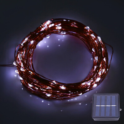 

12M 120 LEDs Solar Powered Copper String Light for Decoration