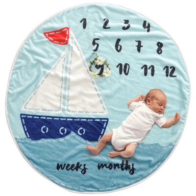 

Baby Weekly Monthly Milestone Blanket For Girl Boy Floral Wings Unicorn Frame Newborn Photo Prop Background Super Soft Flannel