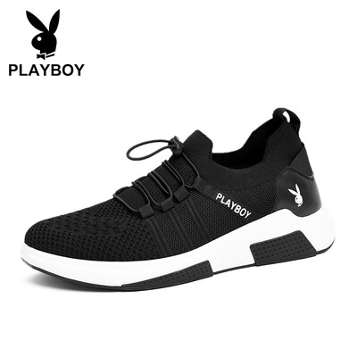 

Playboy PLAYBOY fashion sports flying woven casual shoes mens breathable non-slip DS83065 black 41