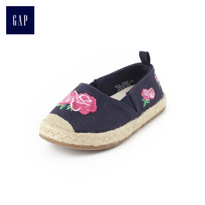 

GAP flagship store childrens embroidery straw round head flat shoes 292847 Navy blue 15 yards 125CM