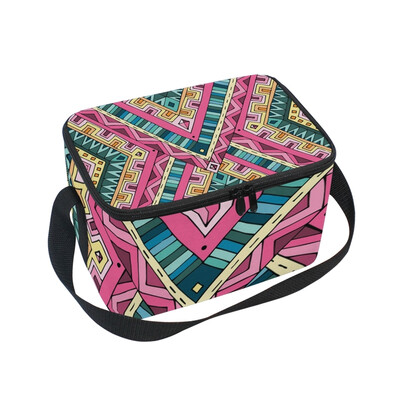 

ALAZA Insulated Lunch Box Roma Geometric Pattern1 Lunch Bag for Men Women Portable Tote Bag Cooler Bag