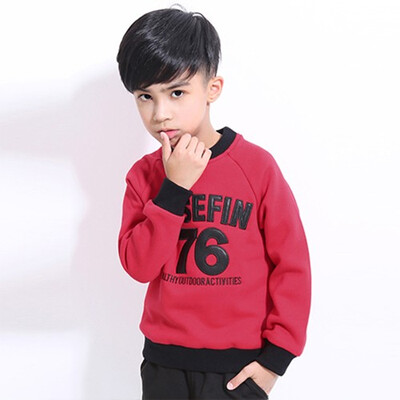 

Childrens clothing boy sweater 2018 autumn&winter new children plus velvet shirt in the big children thickening pullover tide