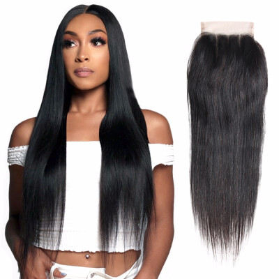 

Nami Hair 4x4 Lace Closure Brazilian Straight Remy Hair Free Middle Three Part 100 Human Hair Closure With Baby Hair