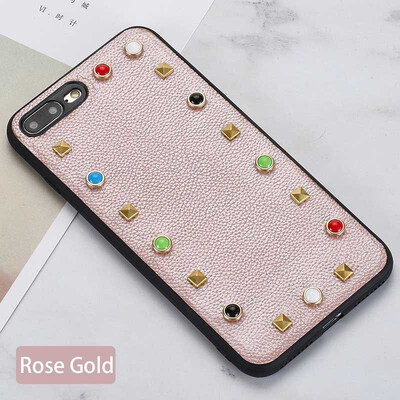 

Leather phone case iPhone5 6 7 8s plus protective shell small lychee rivet all-inclusive for x xs max xr phone case