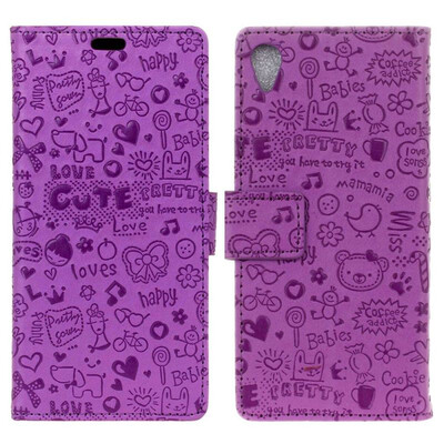 

MOONCASE Alcatel 1 Little Witch Leather Case - Purple