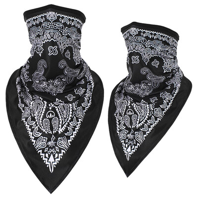

Move iron quick-drying ice silk triangle towel plus long breathable outdoor riding mask fishing windproof collar sunscreen mask collar black cashew flower