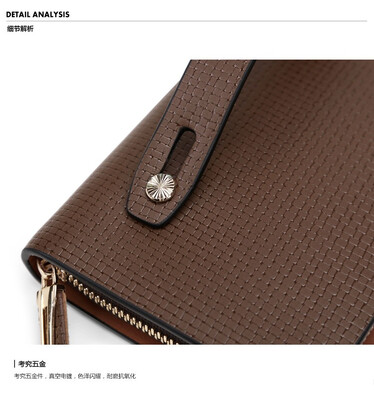 

2018 new mens clutch bag business leather long wallet wallet stereotype leather mens wallet